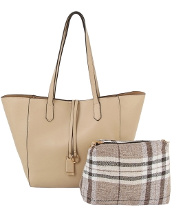 Fashion 2-in-1 Shopper Tote Bag LH129 TAUPE